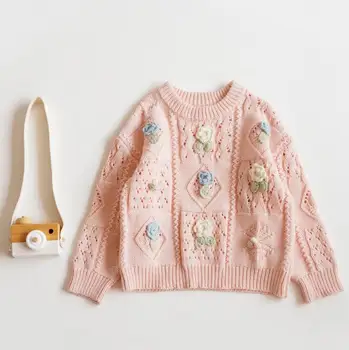 21 Veste za djevojčice, pulover s cvjetnim uzorkom, ružičaste boje kao na slikama, slatka majice za djecu