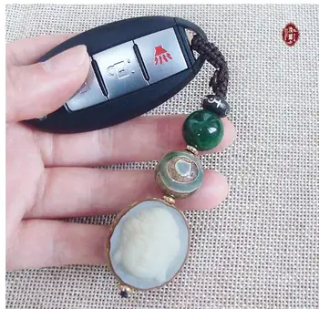 Pruća uže auto privjesak muške i ženske ključeve siguran privjesak od perli privjesak kreativni privjesak par