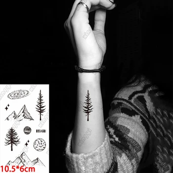 Vodootporne Privremena Tetovaža Naljepnica Crna Ruka je Šuma i Planina Zvijezda Body Art Lažna Tetovaža Prst Kana Flash Tetovaža dizajne za Žene i Muškarce